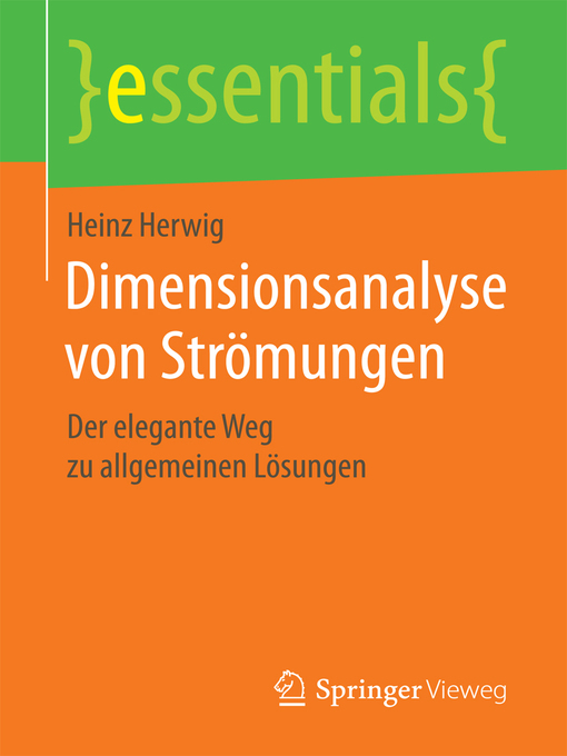 Title details for Dimensionsanalyse von Strömungen by Heinz Herwig - Available